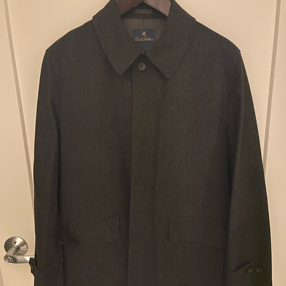 Brooks Brothers Piana Storm System Charcoal Coat